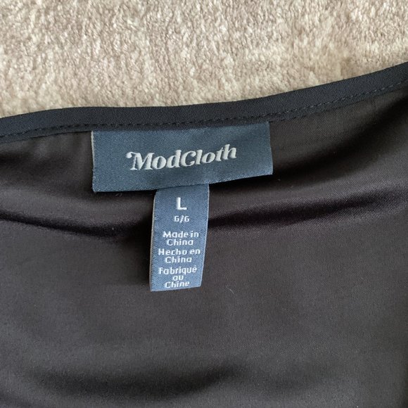 NEW Black Shift Dress with Polka Dot Sleeves - Picture 3 of 9